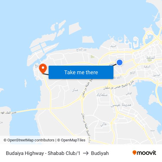 Budaiya Highway - Shabab Club/1 to Budiyah map