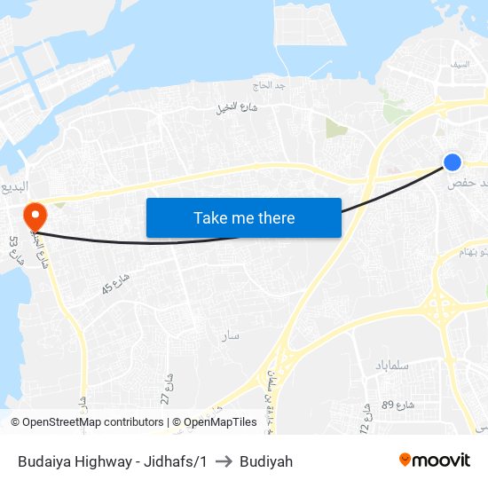 Budaiya Highway - Jidhafs/1 to Budiyah map
