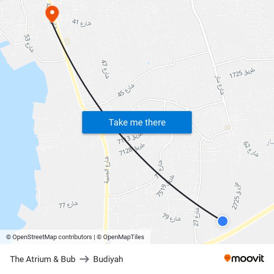 The Atrium & Bub to Budiyah map