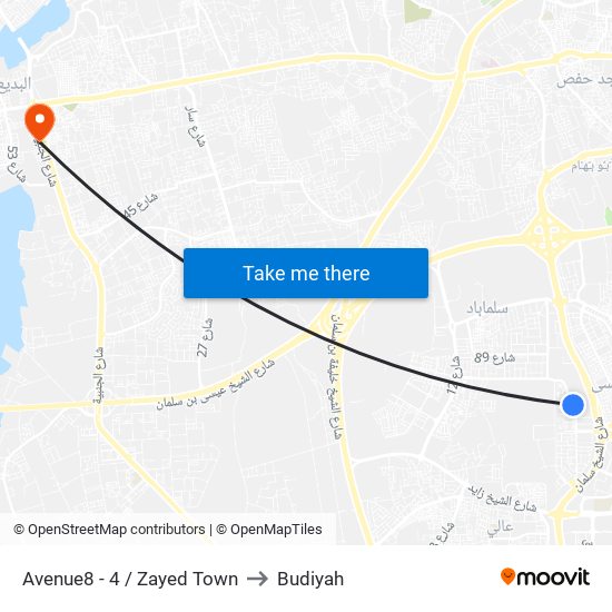 Avenue8 - 4 / Zayed Town to Budiyah map