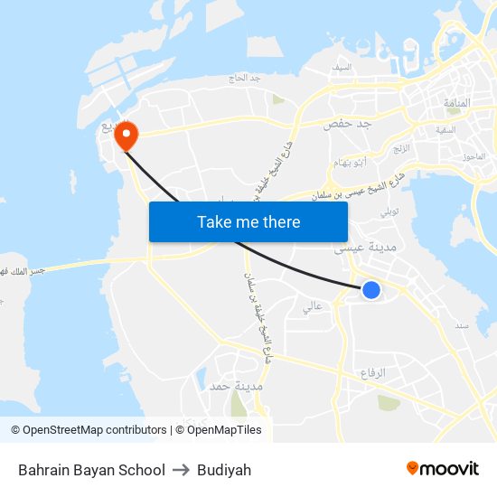 Bahrain Bayan School to Budiyah map