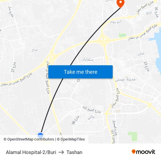 Alamal Hospital-2/Buri to Tashan map