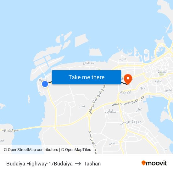 Budaiya Highway-1/Budaiya to Tashan map