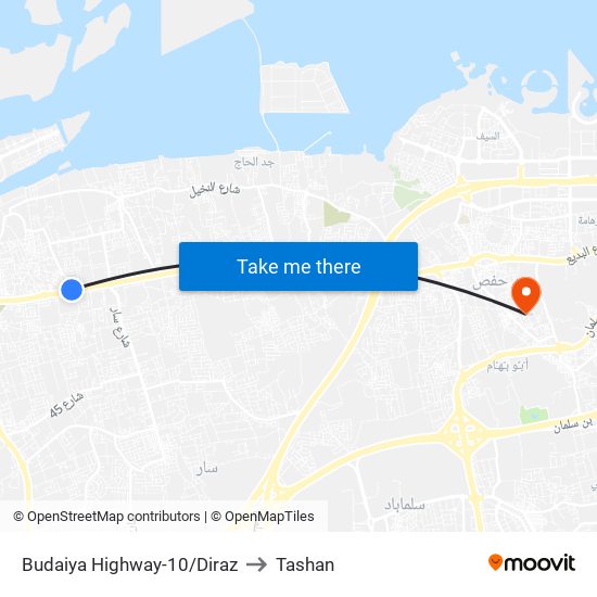 Budaiya Highway-10/Diraz to Tashan map