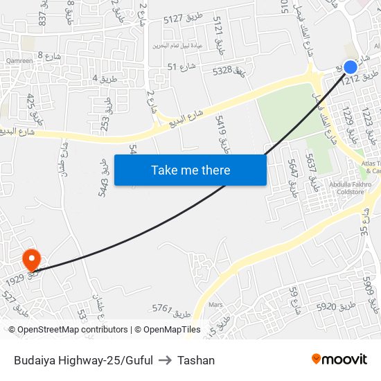 Budaiya Highway-25/Guful to Tashan map
