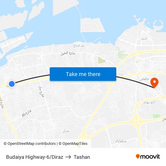 Budaiya Highway-6/Diraz to Tashan map