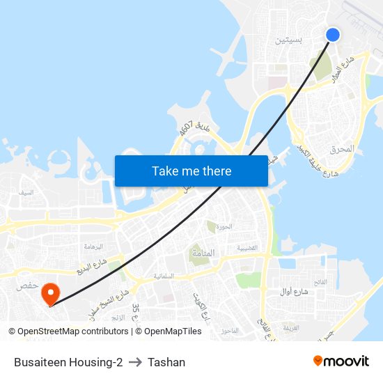 Busaiteen Housing-2 to Tashan map