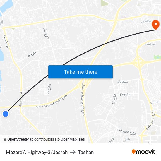 Mazare'A Highway-3/Jasrah to Tashan map