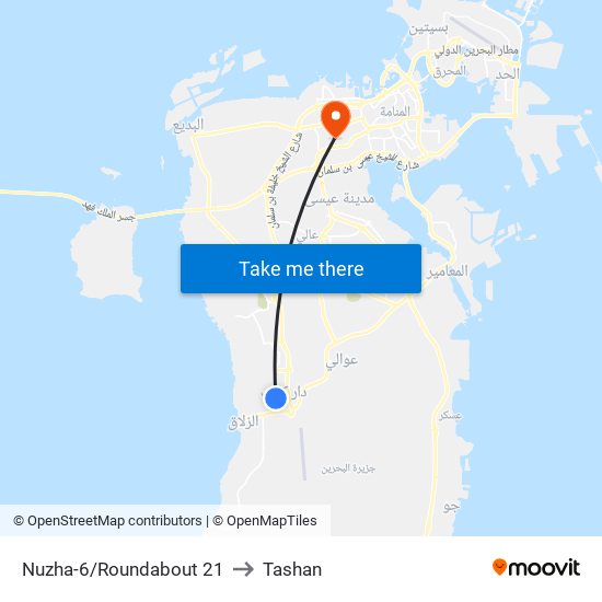 Nuzha-6/Roundabout 21 to Tashan map