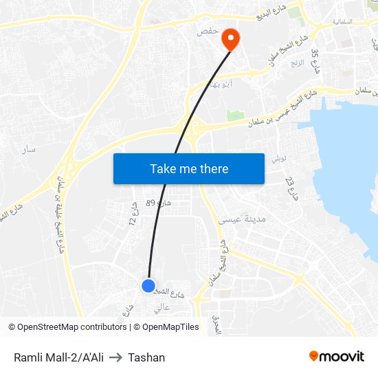 Ramli Mall-2/A'Ali to Tashan map