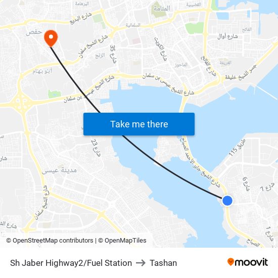 Sh Jaber Highway2/Fuel Station to Tashan map