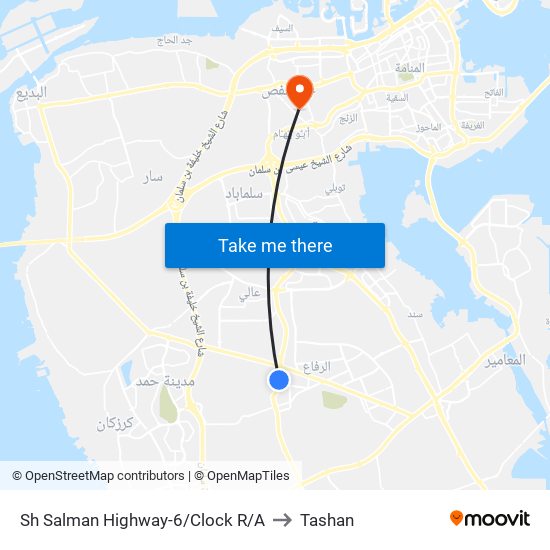 Sh Salman Highway-6/Clock R/A to Tashan map