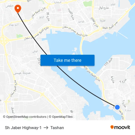 Sh Jaber Highway-1 to Tashan map