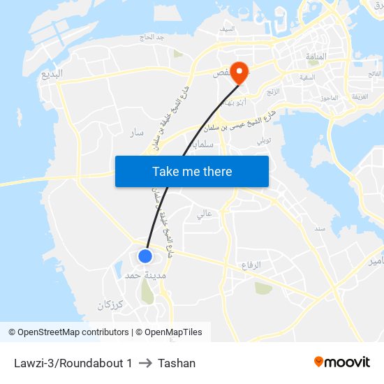 Lawzi-3/Roundabout 1 to Tashan map