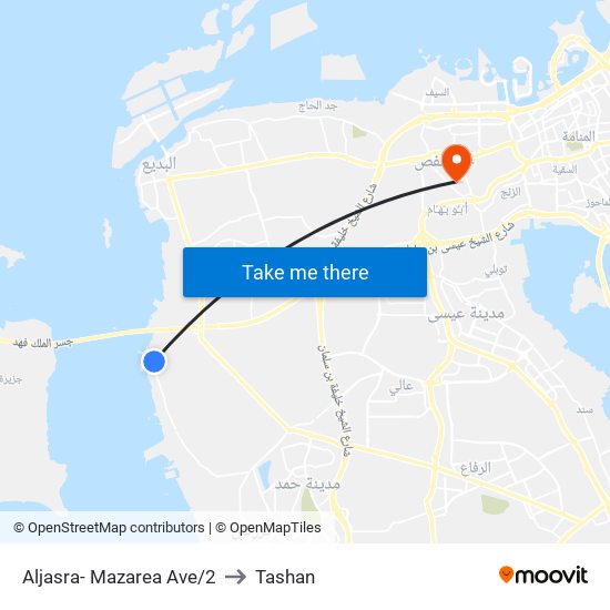 Aljasra- Mazarea Ave/2 to Tashan map