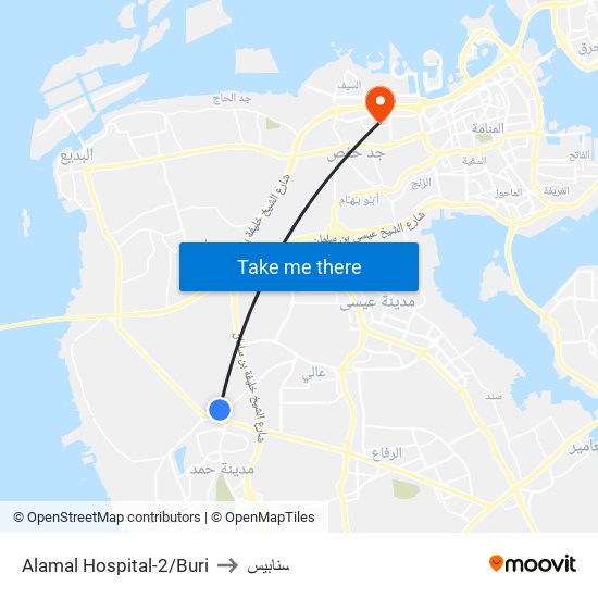 Alamal Hospital-2/Buri to سنابيس map