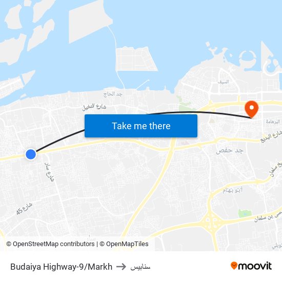 Budaiya Highway-9/Markh to سنابيس map