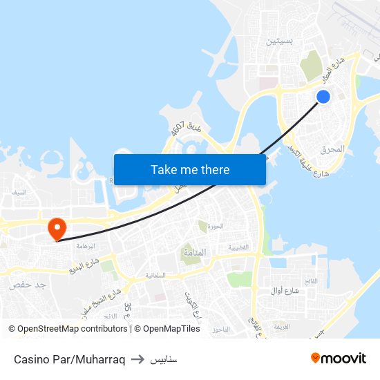 Casino Par/Muharraq to سنابيس map