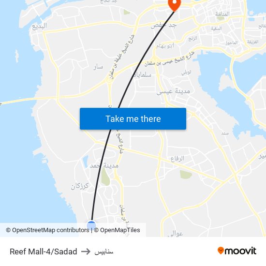 Reef Mall-4/Sadad to سنابيس map