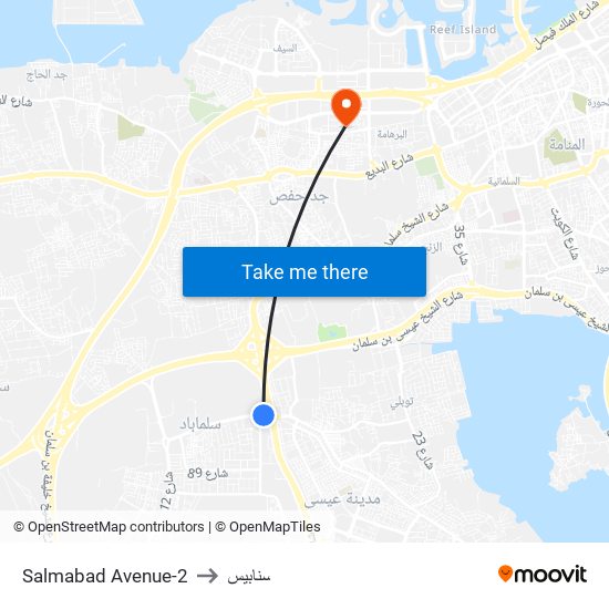 Salmabad Avenue-2 to سنابيس map