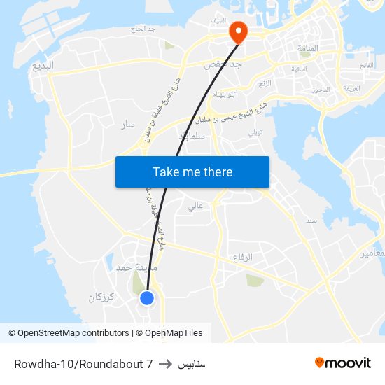 Rowdha-10/Roundabout 7 to سنابيس map