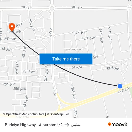 Budaiya Highway - Alburhama/2 to سنابيس map