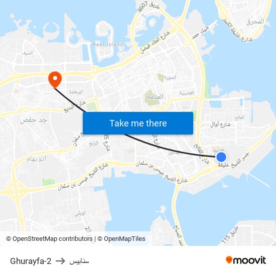 Ghurayfa-2 to سنابيس map