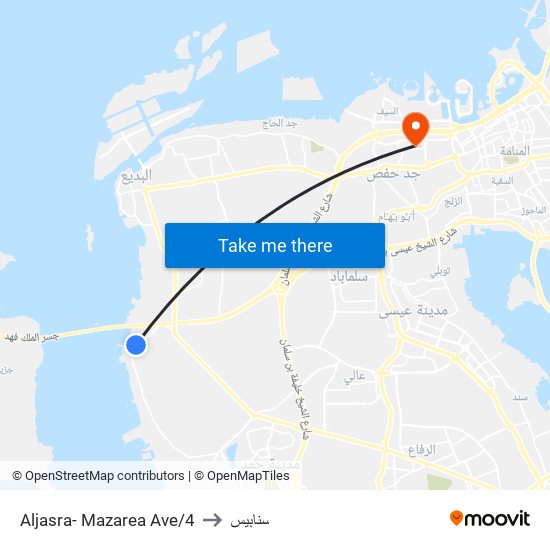 Aljasra- Mazarea Ave/4 to سنابيس map