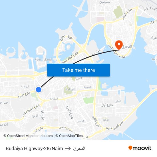 Budaiya Highway-28/Naim to المحرق map
