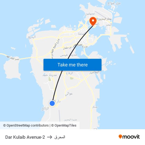 Dar Kulaib Avenue-2 to المحرق map