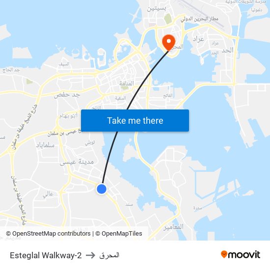 Esteglal Walkway-2 to المحرق map