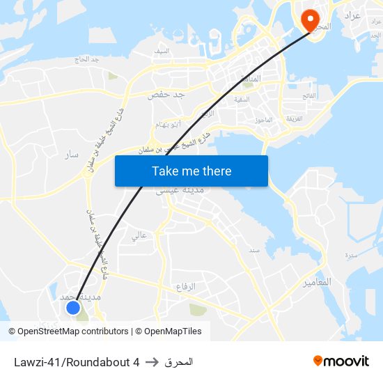 Lawzi-41/Roundabout 4 to المحرق map