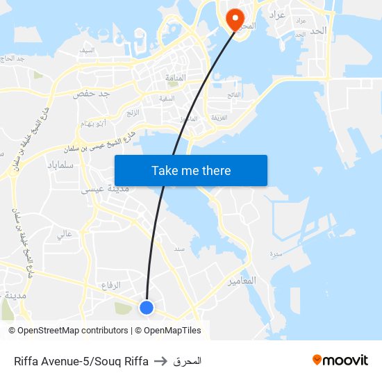 Riffa Avenue-5/Souq Riffa to المحرق map