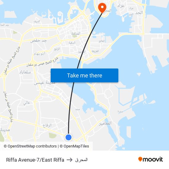 Riffa Avenue-7/East Riffa to المحرق map