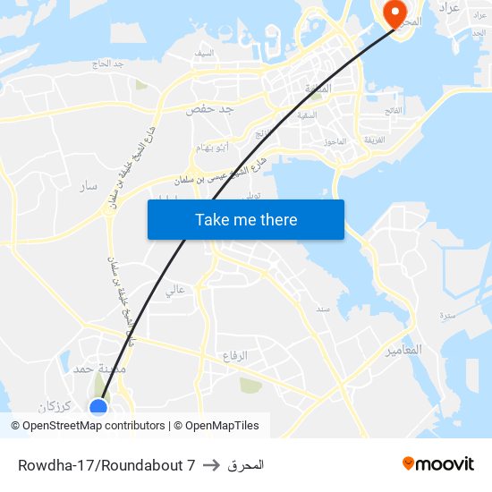 Rowdha-17/Roundabout 7 to المحرق map