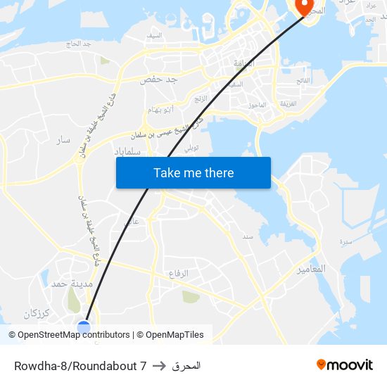 Rowdha-8/Roundabout 7 to المحرق map