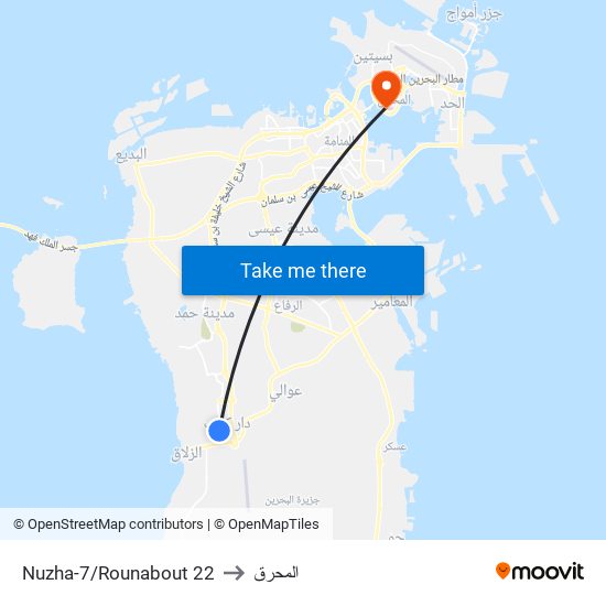 Nuzha-7/Rounabout 22 to المحرق map