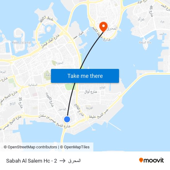 Sabah Al Salem Hc - 2 to المحرق map