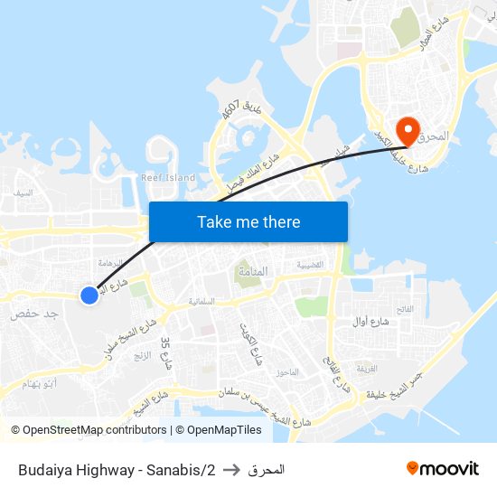 Budaiya Highway - Sanabis/2 to المحرق map