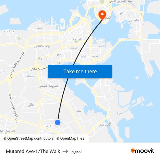 Mutared Ave-1/The Walk to المحرق map