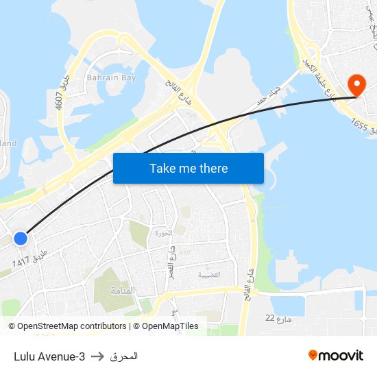 Lulu Avenue-3 to المحرق map