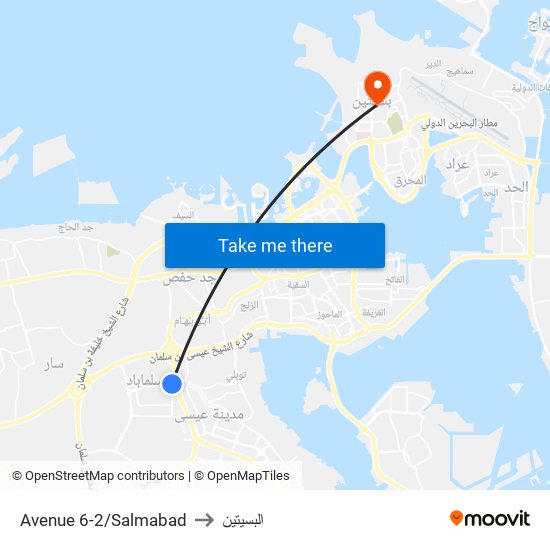 Avenue 6-2/Salmabad to البسيتين map