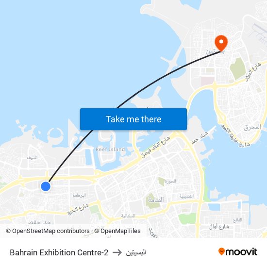 Bahrain Exhibition Centre-2 to البسيتين map