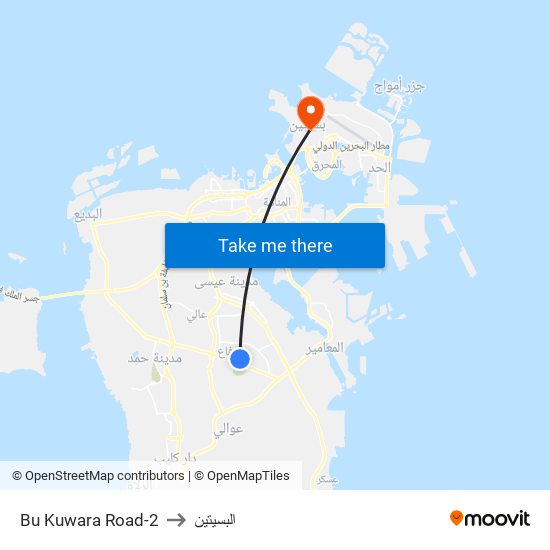 Bu Kuwara Road-2 to البسيتين map