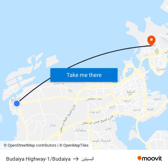 Budaiya Highway-1/Budaiya to البسيتين map