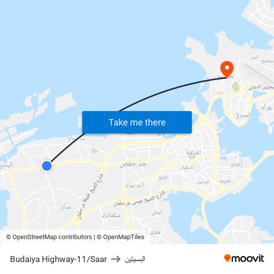 Budaiya Highway-11/Saar to البسيتين map