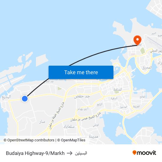 Budaiya Highway-9/Markh to البسيتين map