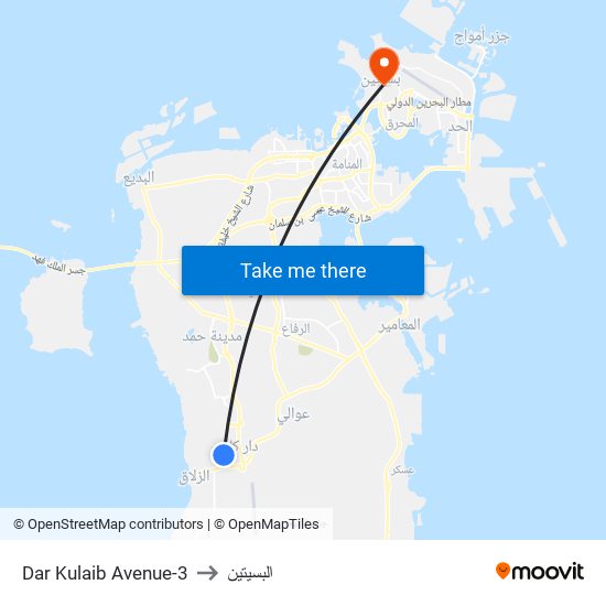 Dar Kulaib Avenue-3 to البسيتين map