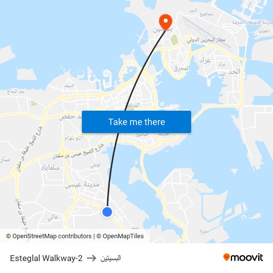 Esteglal Walkway-2 to البسيتين map