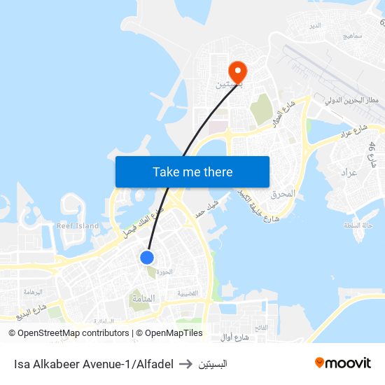 Isa Alkabeer Avenue-1/Alfadel to البسيتين map